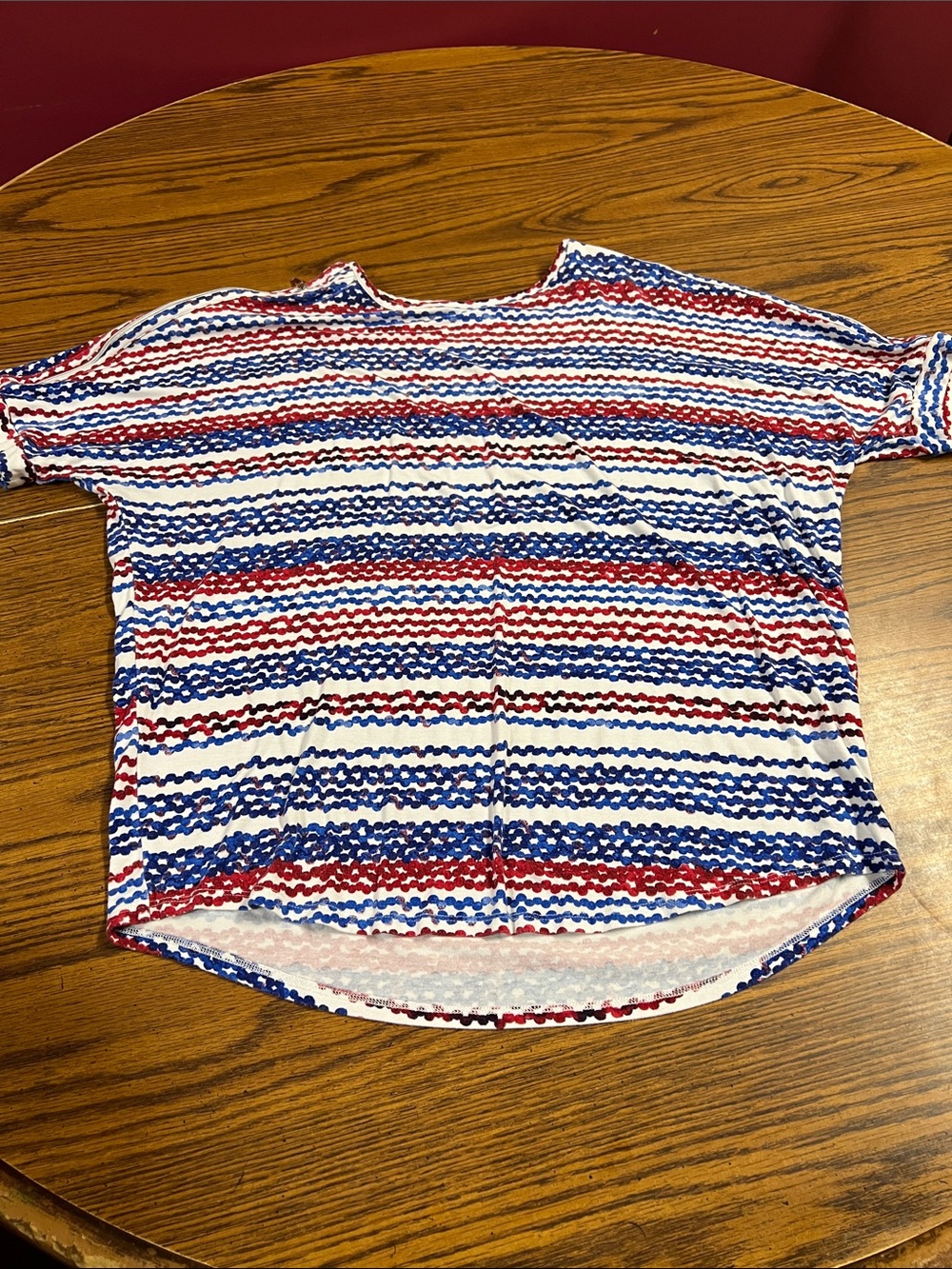 Investments Girls Short-Sleeve Red, White & Blue Striped Tee